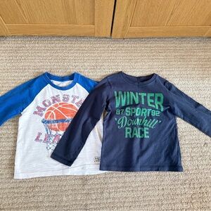 Kids Graphic Long Sleeve Shirts - Blue and Green